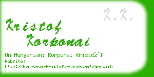 kristof korponai business card